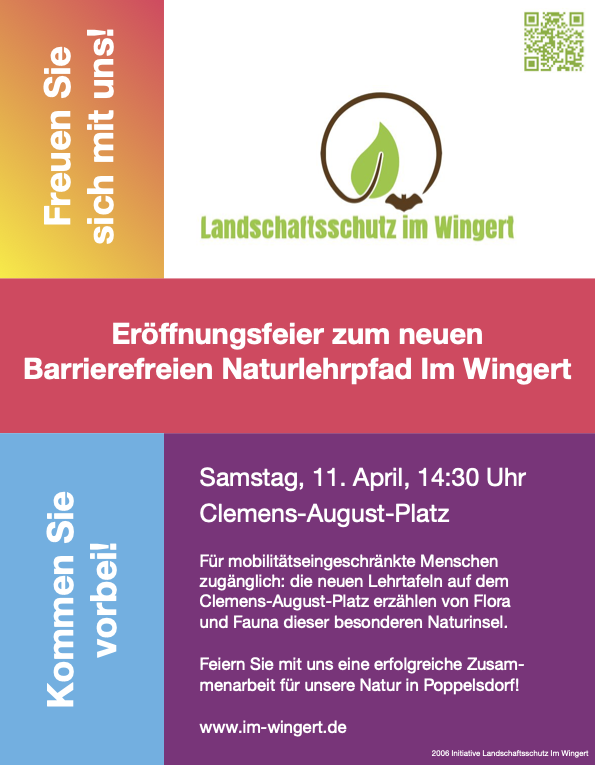 LIW Flyer 2026 Barrierefreier Lehrpfad Eröffnungsfeier